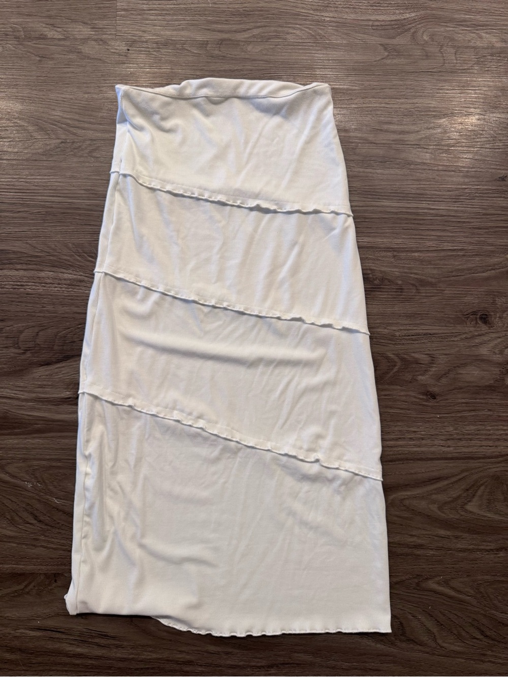 White Tiered Midi Skirt - Women's Elegant Layered Design
